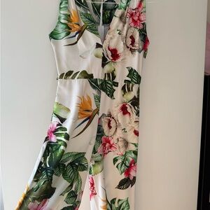 Tropical Floral Wide Leg Jumpsuit
